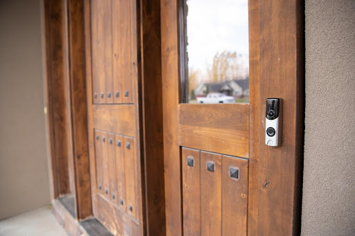 door with video doorbell